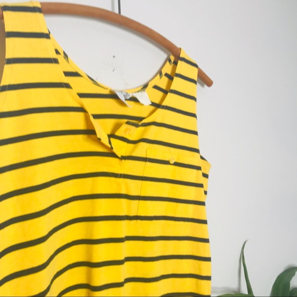 Vintage Retro 90’s Button Striped Side Split Tank - Picture 2 of 2